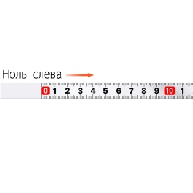Направление шкалы линейки слева-направо