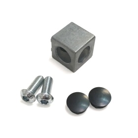 Кубик для станочных профилей 20х20 с заглушками и комплектом крепежа