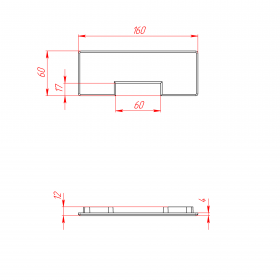 Чертёж заглушки для профилей 60х160 мм