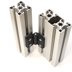 Алюминиевые конструкционные профили 45х45 и дверной шарнир пластиковый