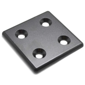 Торцевая заглушка алюминиевая черная 80х80 мм с креплением на профиль пазом 8