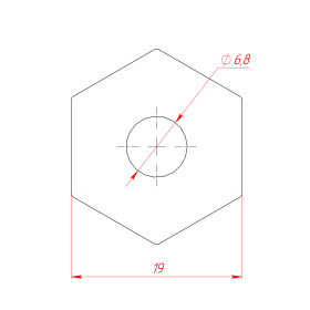 9143 | Алюминиевый профиль оси шестигранник 19мм изображение 1