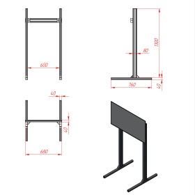 Технический чертёж с размерами рамы сингл‑скрина.
