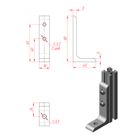 Чертеж фундаментной опоры к профилю 20х20