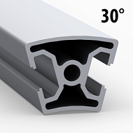 OB-30-UGOL30-R | Профиль 30х30 мм закругленный угол 30 паз 8 мм (Анодированный)