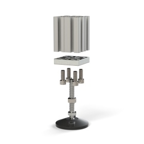 Схема сборки: опорная плита алюминиевая M16-80х80 паз 10