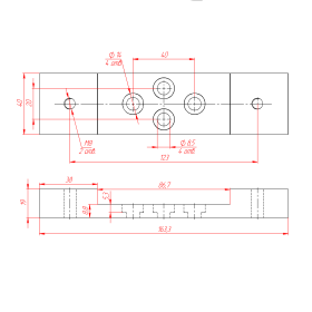 6241 | Двойной держатель роликов, паз 8 мм, к профилям 40х80 изображение 4