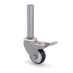 Ролик поворотный D75 с тормозом RSI-FHJ305 в сборе с трубой