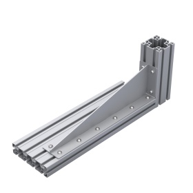 Стальной длинный уголок 495 с ребром жесткости для профиля 45 серии