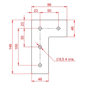 Чертеж для соединительной пластины Г-4-50