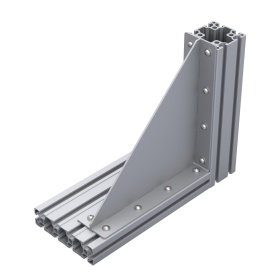 Сварной стальной уголок 315х315 мм с ребром жесткости для профиля из алюминия серии 45