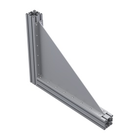 Длинный уголок 550х750 мм для профилей серии 50 сталь сварка с ребром жесткости