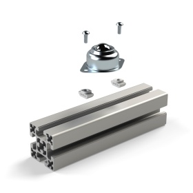 Схема крепления опорного шарикового блока к профилю