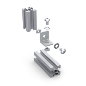 Схема крепления углового соединителя к профилю 20х20