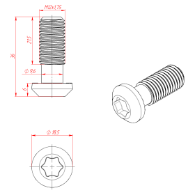 Чертёж болтового соединителя, паз 10 для серии 40