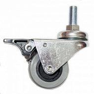 RSI93705002 | Колесо поворотное с тормозом D50, болт М12х25, серая резина