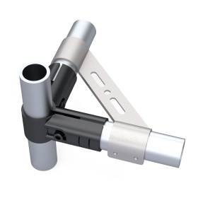 1. 1. Кронштейн для столешницы FH-1010 — вид сбоку, демонстрирующий угол 90 градусов между элементами трубной системы. 2.