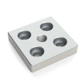 Опорная плита с резьбой M16, размер 80х80 паз 10