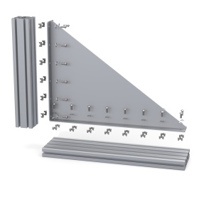 Уголок стальной с ребром для профиля серии 40