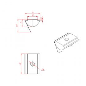 Установка сухаря в паз конструкционного профиля 40х40 с пазом 10 мм.