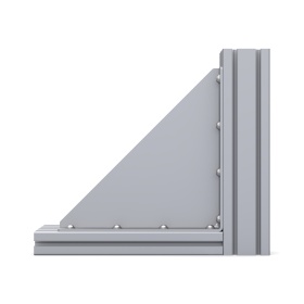 Прямоугольный уголок 280х280 мм с ребром жесткости 4 мм на профиль серии 40