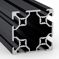 OB-6060B-BLACK | Профиль 60х60 мм. Паз 8 мм (Черный анодированный)