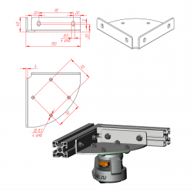 Чертёж адаптера для установки колеса RSI-80-GD