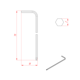 Чертёж шестигранного ключа 2 мм