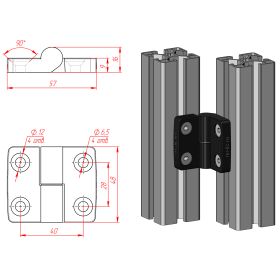 Эскиз левого пластмассового навеса 40 серии
