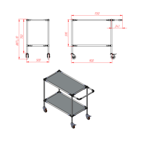 Подкатная тележка 900х500х900-2