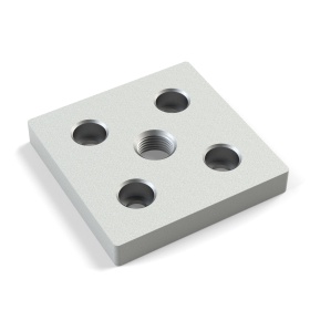 Опорная плита с резьбой M16, размером 80х80, с пазом 8