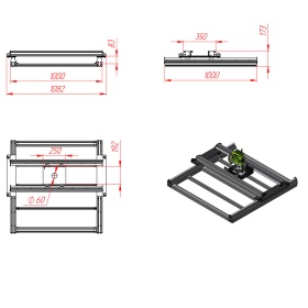 Чертёж: RSI-21001-4 — станок для выравнивания слэбов размером 1000×1000 мм.