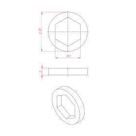 ML-C1003 | Втулка для шестигранной оси 19 мм, толщина 5 мм изображение 3