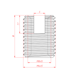 Чертёж резьбовой втулки М14-М10