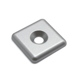 Алюминиевая заглушка серебристого цвета на профиль 40х40 с пазом 8