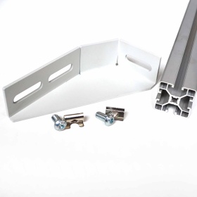 Фундаментная опора артикул 7143S и с минимальным комплектом крепежа к профилю 40х40