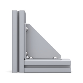 Прямоугольный уголок с ребром жесткости на профиль серии 40