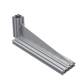 Прямоугольный длинный уголок 675 мм с ребром жесткости на профиль серии 45