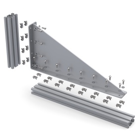 Схема сборки сварного большого уголка 450 мм с ребром жесткости 4 мм на сухари с пазом 8