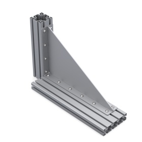 Уголок 280х440 мм для профилей серии 40 сталь сварка с ребром жесткости