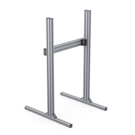 Облегчённый сингл‑скрин для симрейсинга, алюминиевые профили 40×40 и 80×40, анодированная отделка.