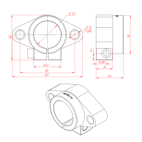 SHF40 | Горизонтальный держатель вала 40 мм изображение 5
