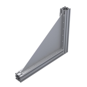 Сварной уголок 550х750 мм длинный с ребром жесткости для алюминиевого профиля серии 50