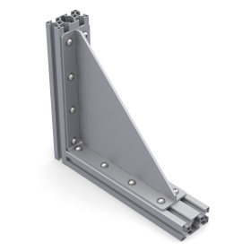 Уголок большой стальной 210 мм с ребром 4 мм для профиля серии 30