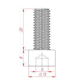 Чертеж - Винт М8х20 DIN912