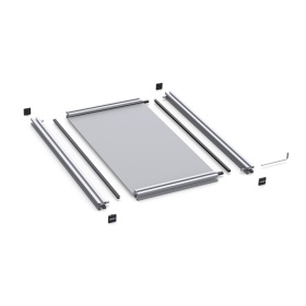 Общая схема сборки полки для ПК из конструкционного алюминиевого профиля