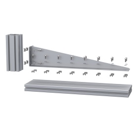 Уголок 675 мм стальной с ребром для профиля серии 45 сборка на сухарях