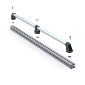 Алюминиевая ручка DH28-L950-E2-C1 с боковыми концевыми и центральными нейлоновыми кронштейнами