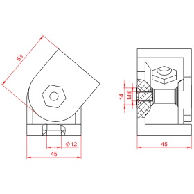 Чертеж шарнирного соединения арт. 2051