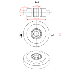 Чертёж ролика под поз шириной 6 мм